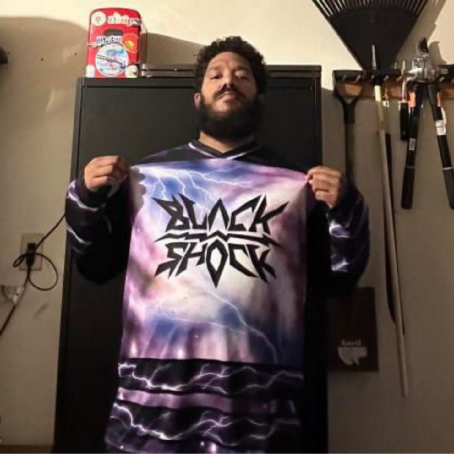 Black Shock Collaboration Hockey Jersey - Unisex