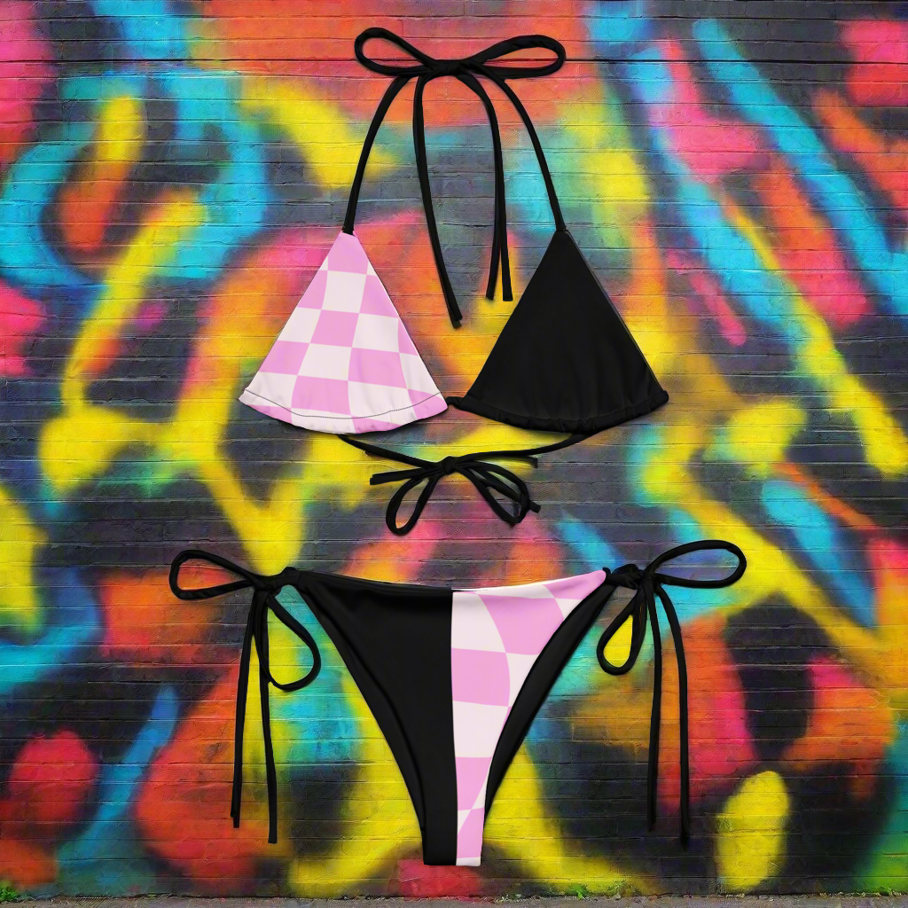 Pink Checkers 2 Piece Rave Set