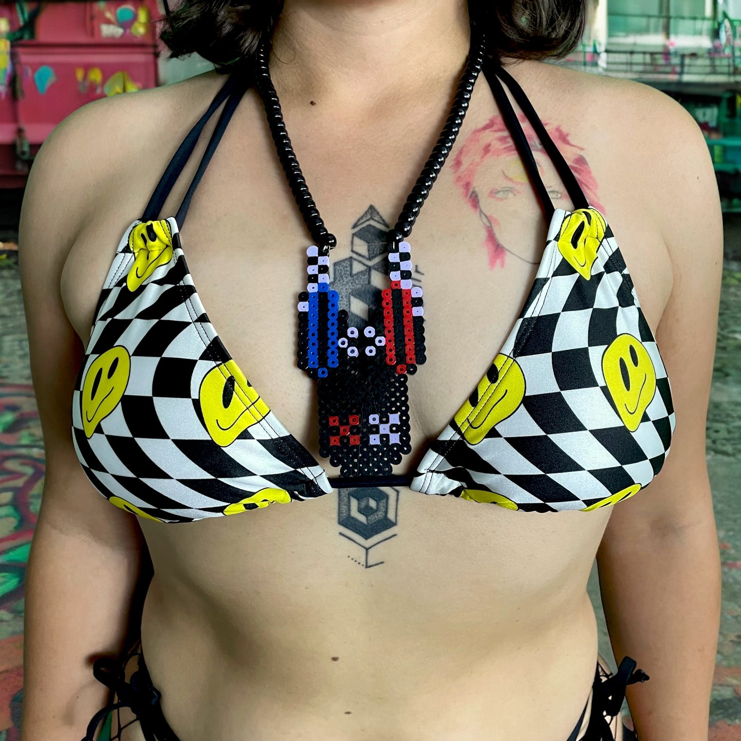 Smiley Checkers 2 Piece Rave Set
