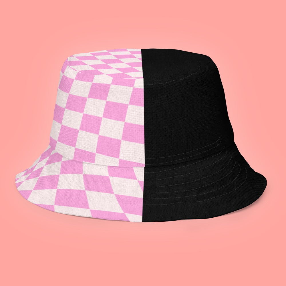 Pink Checkers Bucket Hat