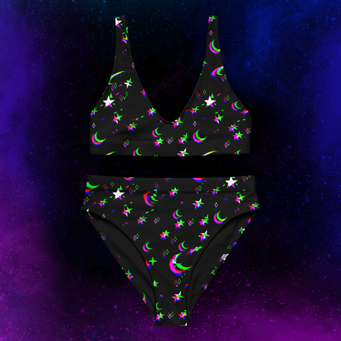 Galactic Glitch 2 Piece High Wasted Rave Set