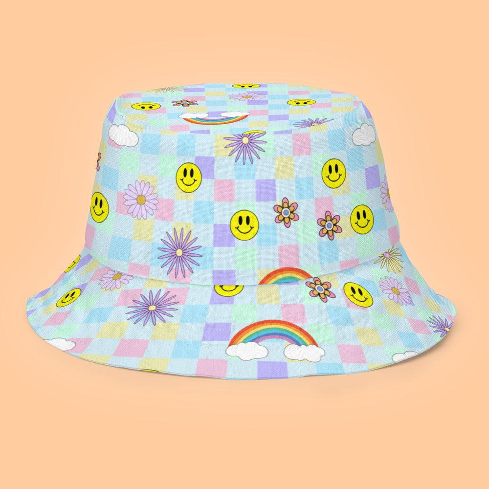 Pastel Checkers Bucket Hat