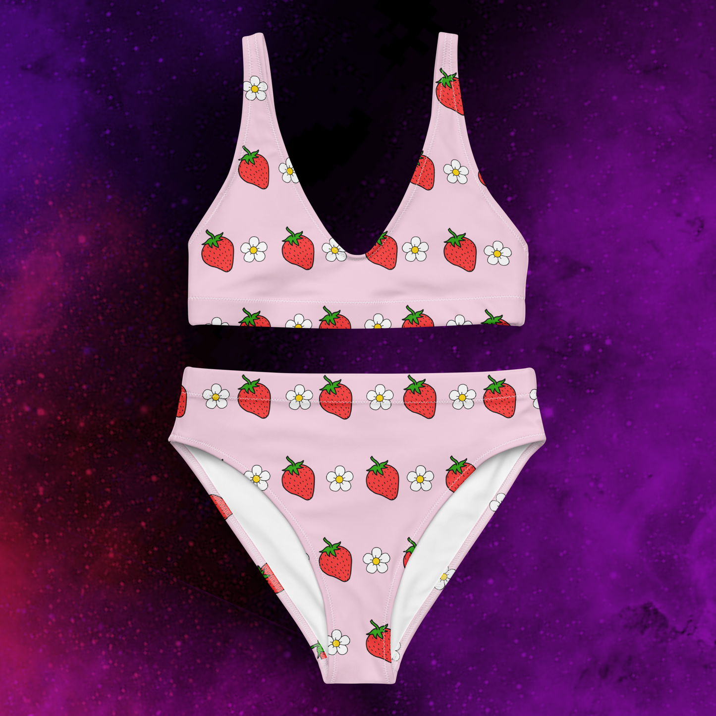 Strawberry Blossom 2 Piece High Wasted Rave Set