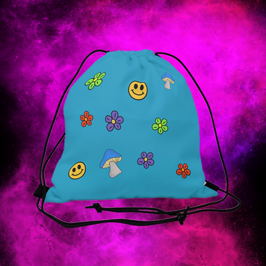 Cute Psychedelic Rave Drawstring Backpack