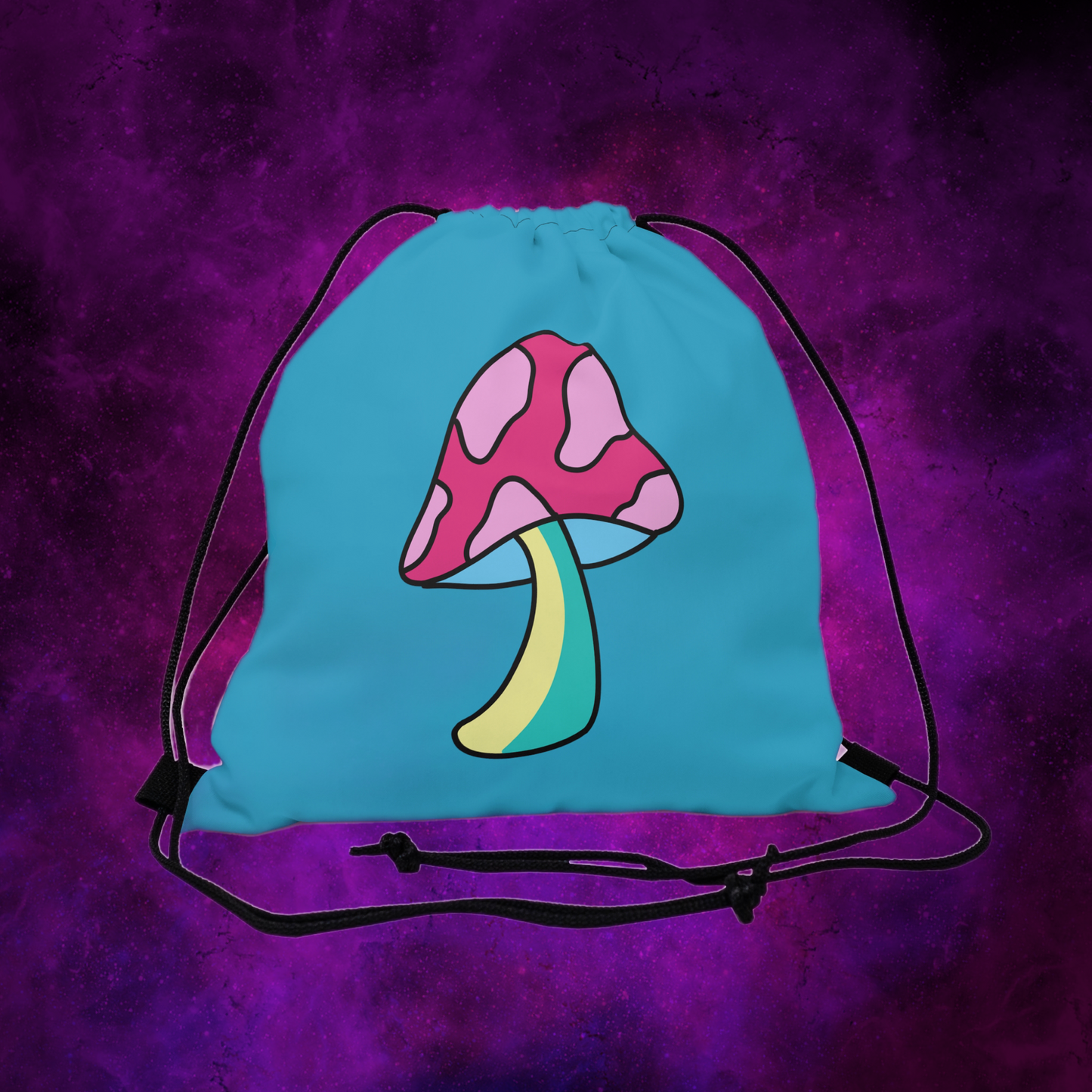 Cute Mushroom Rave Drawstring Backpack